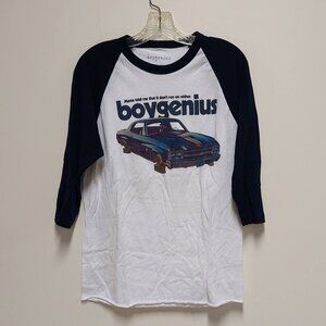 Boygenius {Official}  “El Camino” White & Navy 3/4 Sleeve Baseball Tee Size: S